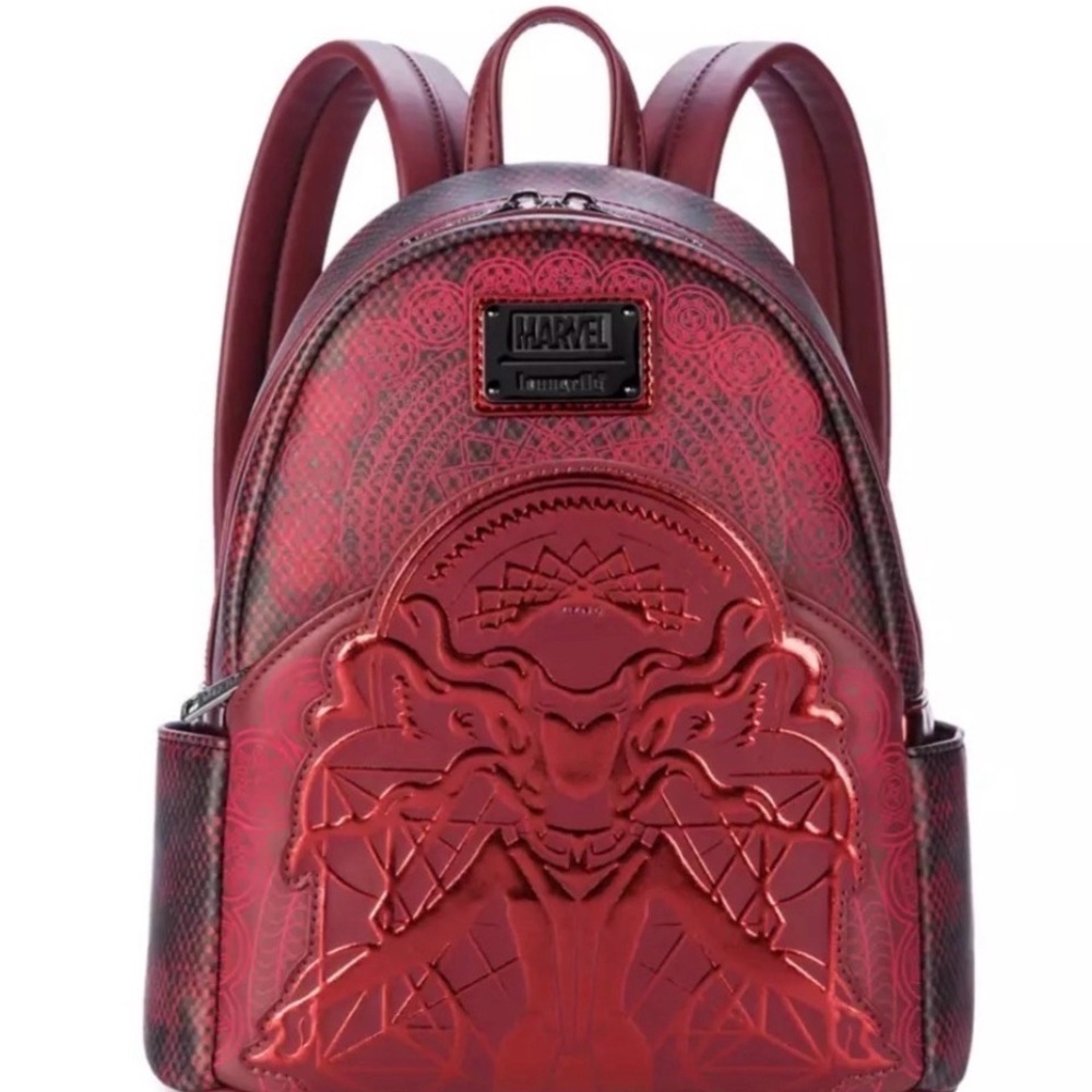 💝❤️Loungefly Marvel Embossed Red Scarlet witch Backpack. Disney Marvel Scarlet